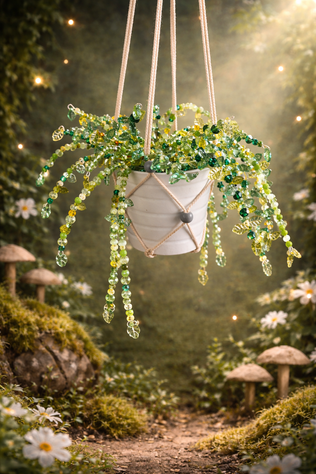 Emerald Cascade (hengende perledekor med potte)